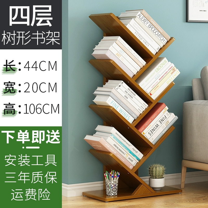 kệ gô đep Giá sách lưu trữ nhiều tầng hộ gia đình bằng gỗ nguyên khối lưu trữ trẻ em từ sàn đến trần tủ sách đa chức năng phòng khách giá sách hình cây cho sinh viên tủ sách đẹp kích thước kệ sách 