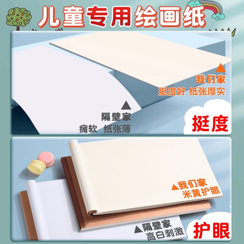 A4 Drawing Book, Thickened, for Primary School Students, Kindergarten Special Drawing Book, Watercolor Paper, Sketch Art Book