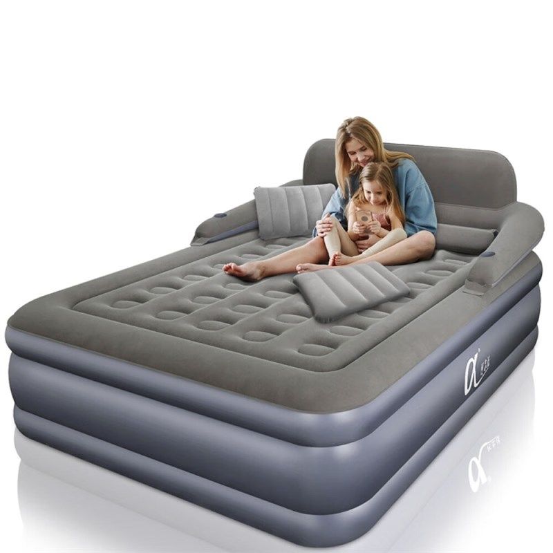 Alpha three-layer inflatable mattress for home double air cushion bed thickened with high inflatable bed single convenient folding bed-Taobao