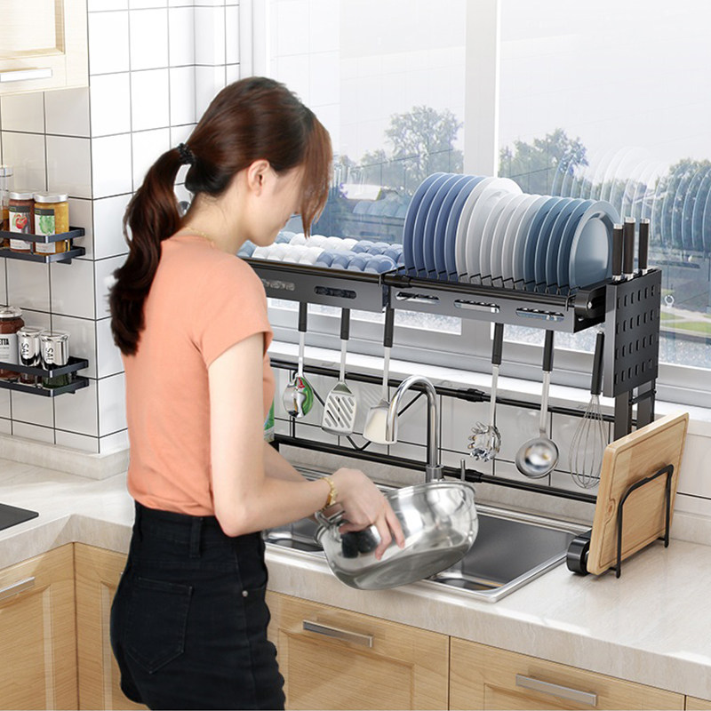 Kitchen Stainless Steel Sink Shelve Bowl Racks Drain rack Home Multi-functional containing deck Shelf Pool Above retractable