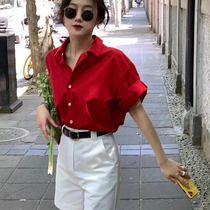 2021 new spring shirts can be salt-sweetened summer harbor wind retro chic shorts small balsamic wind two suit women