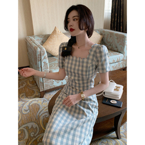 2021 New Summer Super Fairy Sweet Tea Hysteria Style Retro Plaid Little Fragrant Wind First Love Dress Children Fall