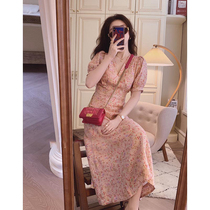 2021 new Summer sweetness Aging Tea Hysteria Style Retro Shatter Snowspun Fairy Autumn First Love Dress Dress