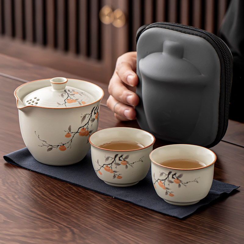 Ruyao Ceramics Shishi Ruyi Gaiwan Tea Cup Kung Fu Tea Set for Home Use, Non-Scalding, Quick Tea Brewing Cup