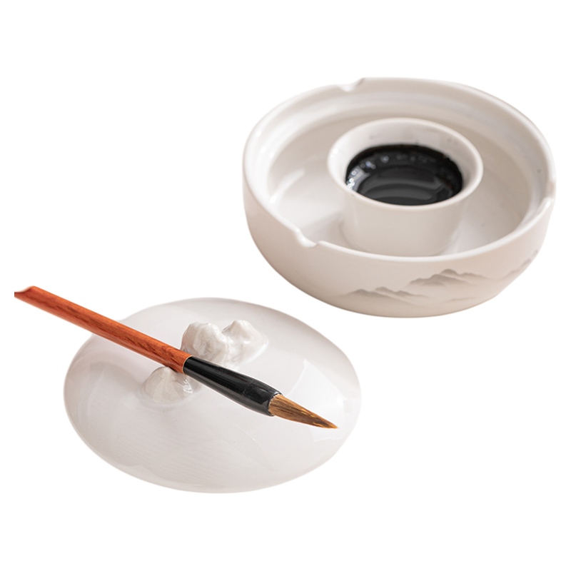 Hao Yao Hot Pot Inkstone Non-Drying Ink Pool Special Ink for Beginners' Brush Calligraphy Moisturizing Pen Washer with Lid Ink Box Inkstone