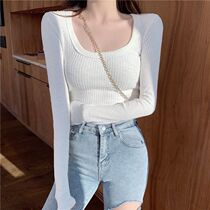 The suit lining with white long-collar blouse female spring and autumn with suit coat with a U-shaped large collar