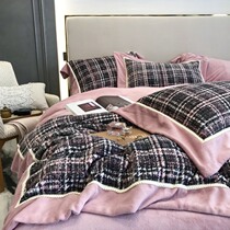 Coral Suede Four Pieces Winter Milk Suede Thickened 2021 New Tide Flange Suede Bed Bedding Bed Bedding