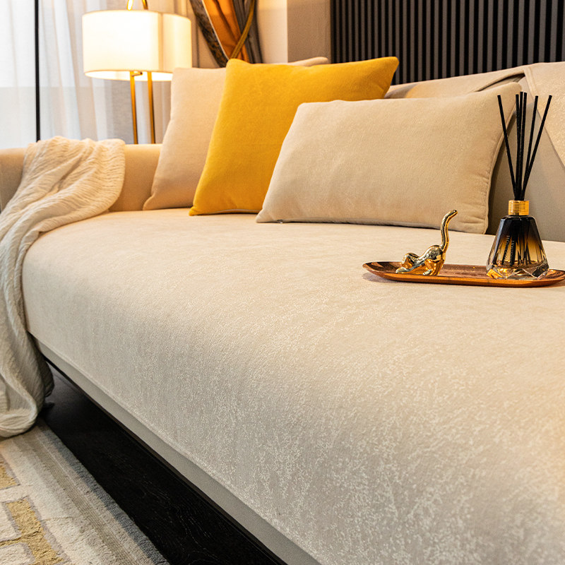 Sofa cushion Four Seasons universal minimalist modern light and luxurious high-end solid wood non-slip leather cover cushion sub-cover cloth custom-made