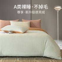 Milk Suede Four Pieces Winter Coral Suede 2021 New Tide Plus Suede Bed Linen Flannel Quilt Cover Bed Bedding