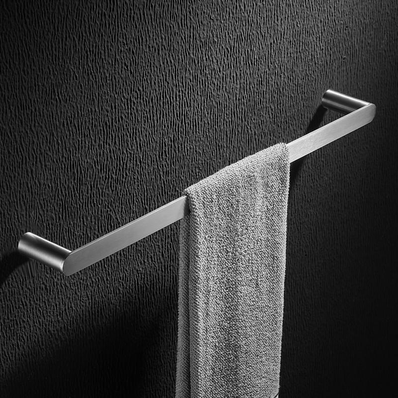 Towel Rack, No-Drill Installation, Bathroom Towel Bar, Hanging Rod, Storage Rack, 304 Stainless Steel, Wall-Mounted, Single Rod, Light Luxury