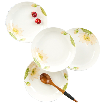 Jinlanyu tangshan bone porcelain 7-inch rice plate