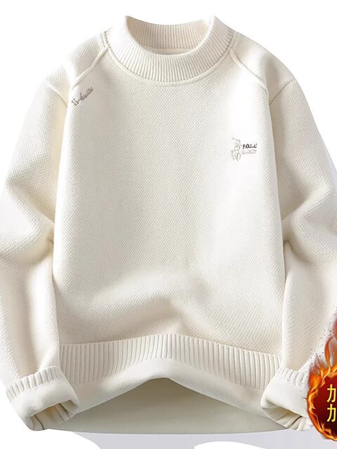 Half turtleneck all-in-one velvet sweatshirt for boys and girls 2025 winter warm base layer thick embroidered inner layer