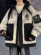 Contrast color splicing jacket for boys and girls in spring and autumn, dirty gray work jacket, handsome and trendy spring coat for boys