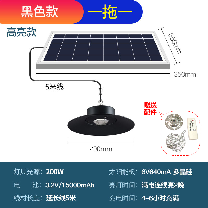 【升级透镜款】黑色灯体+遥控+光控+5米延长线