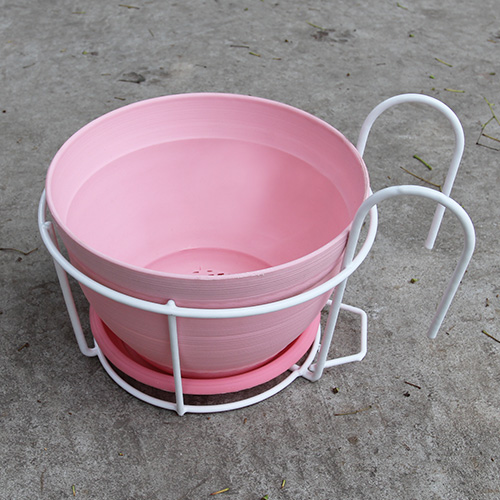Flower pot flower stand guardrail balcony window sill small iron hanging basket hook round hook railing hanging