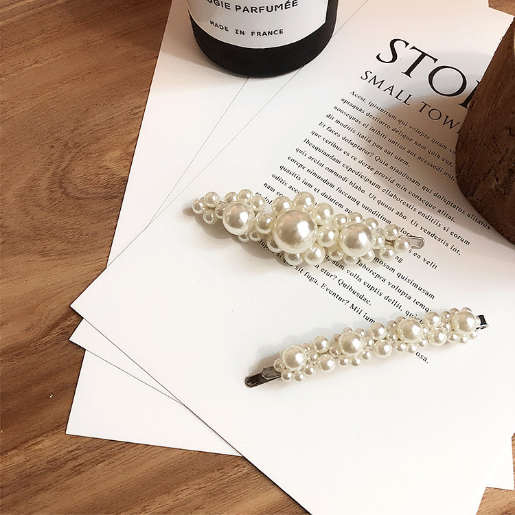 Feedback pure handmade retro highlight pearl BB clip Korean simple all-match edge clip net red ins wind hairpin