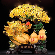 Hair Treasure Tree Golden Toad Cabbage Open Gift Yellow Crystal Pendulum Pieces of Finance Office Chinese Home Qiao relocating Decorations