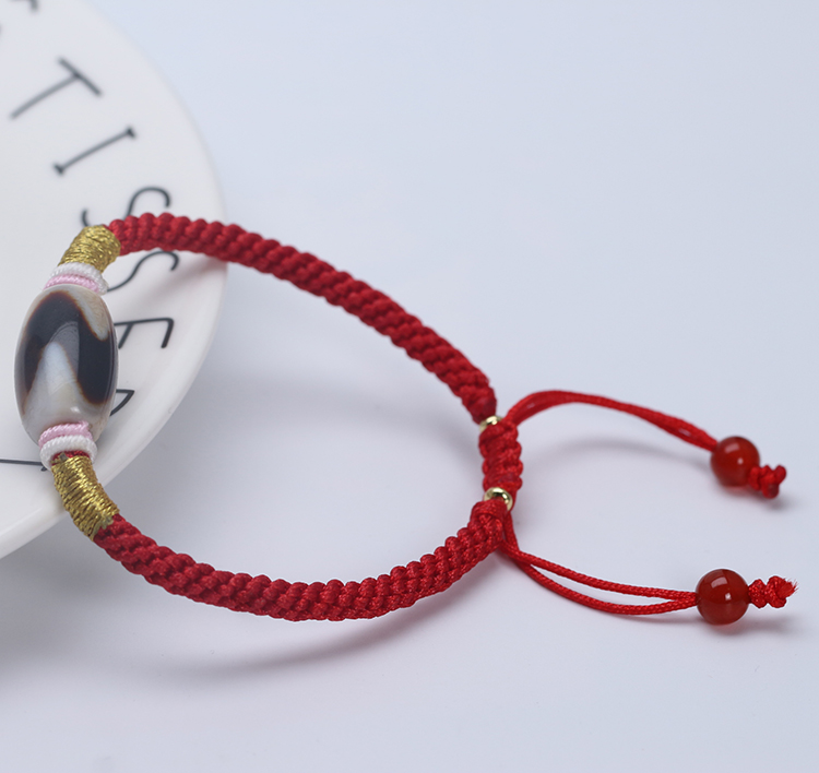 Cold And Fall Tibetan Natural Old Mine Agate Chalcedony Tibetan Old Pearl Tiger Tooth Dzi Bracelet Bracelet Men and Women