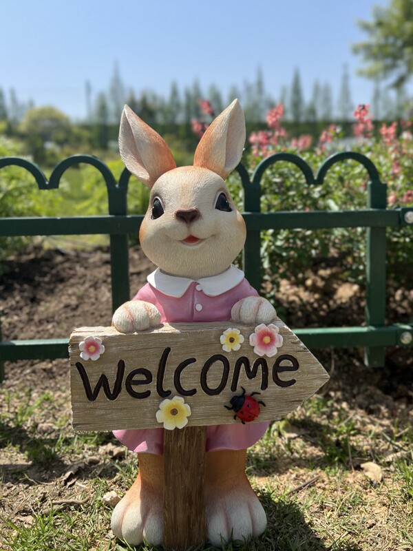 Cartoon Rabbit Welcome Sign Garden Outdoor Creative Balcony Welcome Decoration Kindergarten Courtyard Cute Decoration