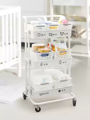 Baby products storage rack small cart landing multi-layer mobile newborn baby bedroom snack storage storage shelf