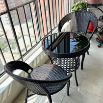 Rattan chair Three sets Balcony Small Table And Chairs Small Tea Table Casual Outdoor Patio Garden Table And Chairs Tea Table And Chairs Combo Net Red