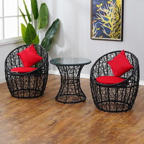 Rattan chair Three sets of balcony small table and chairs tea table and chairs Combined casual outdoor patio rattan table and chairs coffee chair Teng chair