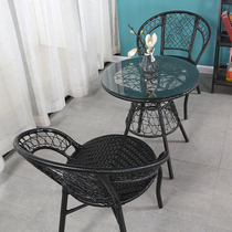 Balcony Small Table And Chairs Small Round Table Tea Table Chairs Casual Table And Chairs Combine Table Small Tea Table Round Glass Rattan Chair Three Sets