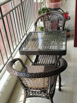 Balcony Small Tea Table Tea Table And Chairs Home Patio Teng Chairs Outdoor Rattan OUTDOOR TABLE AND CHAIRS RATTAN CHAIR THREE-PIECE KIT
