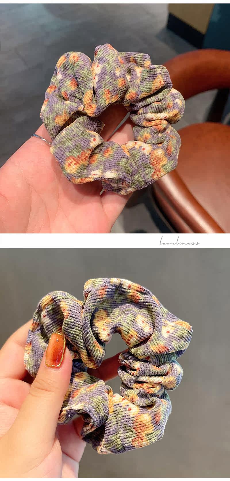 A very retro autumn and winter large intestine hair tie ~ French classic pig large intestine hair band and simple Korean hair tie pic 4