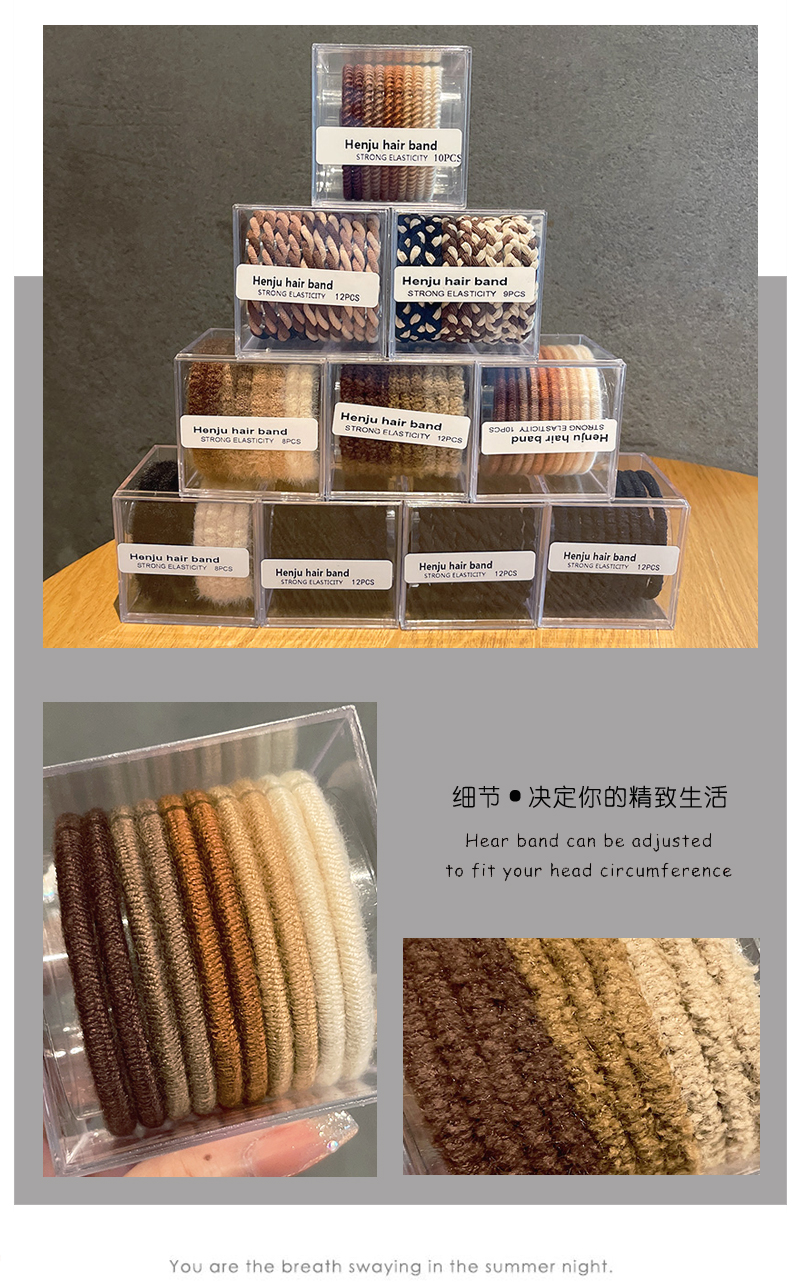 10 Twist Braids High Elasticity Durable Thick Rubber Band Korean Hair Rope Wholesale display picture 3