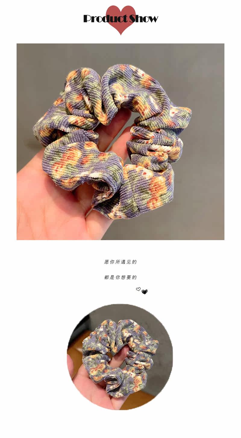 A very retro autumn and winter large intestine hair tie ~ French classic pig large intestine hair band and simple Korean hair tie pic 3