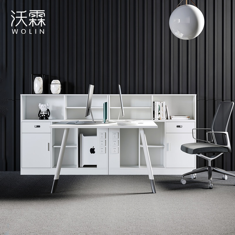 Staff Desk Chair Portfolio Brief About Modern White Finance Table 2 4 Four Office Employee stations