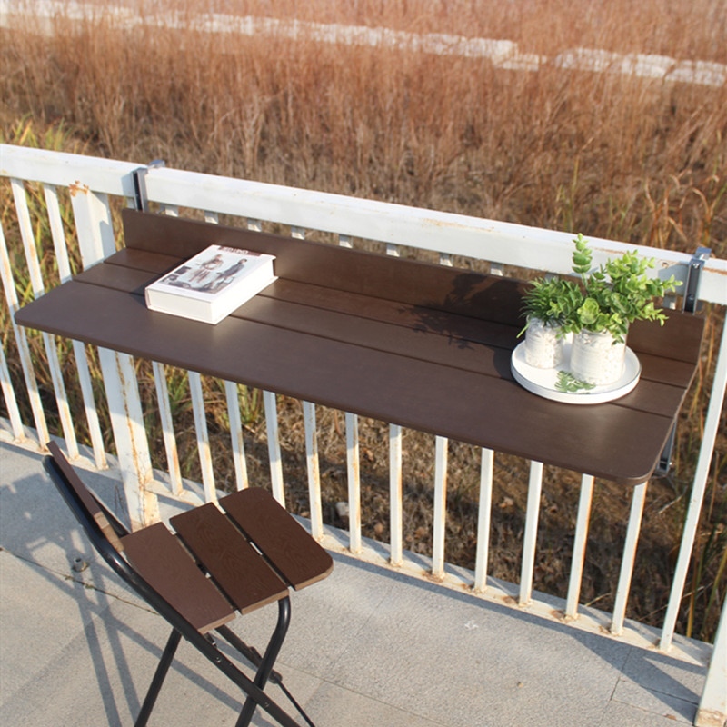 Balcony Guardrails Hanging Table Railing Windows Terrace Small Dining Table Home Hanging Small Bar Tables Fold Convenient And Casual Modern