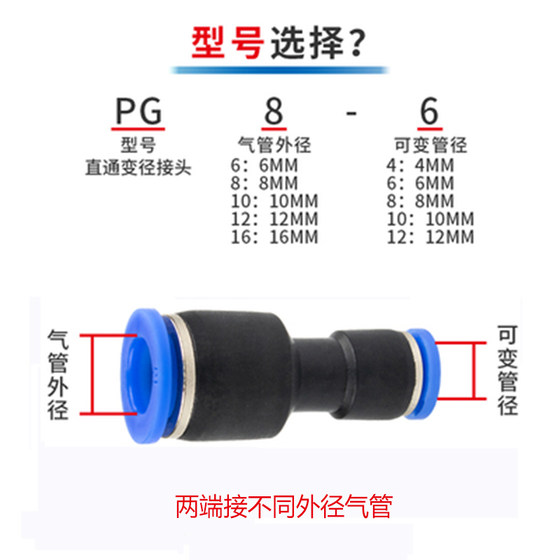 pg8-6 AKS 파란색 플라스틱 직선형 PG16-14-12-10-8-6-5-4 제조업체 무료 배송