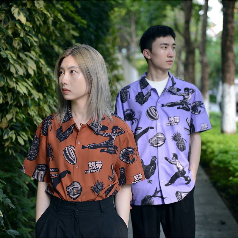 Wujiaoren Shiduo Store/Tropical Floral Shirt/Artist Collaboration Edition/Unisex/Available in Two Colors
