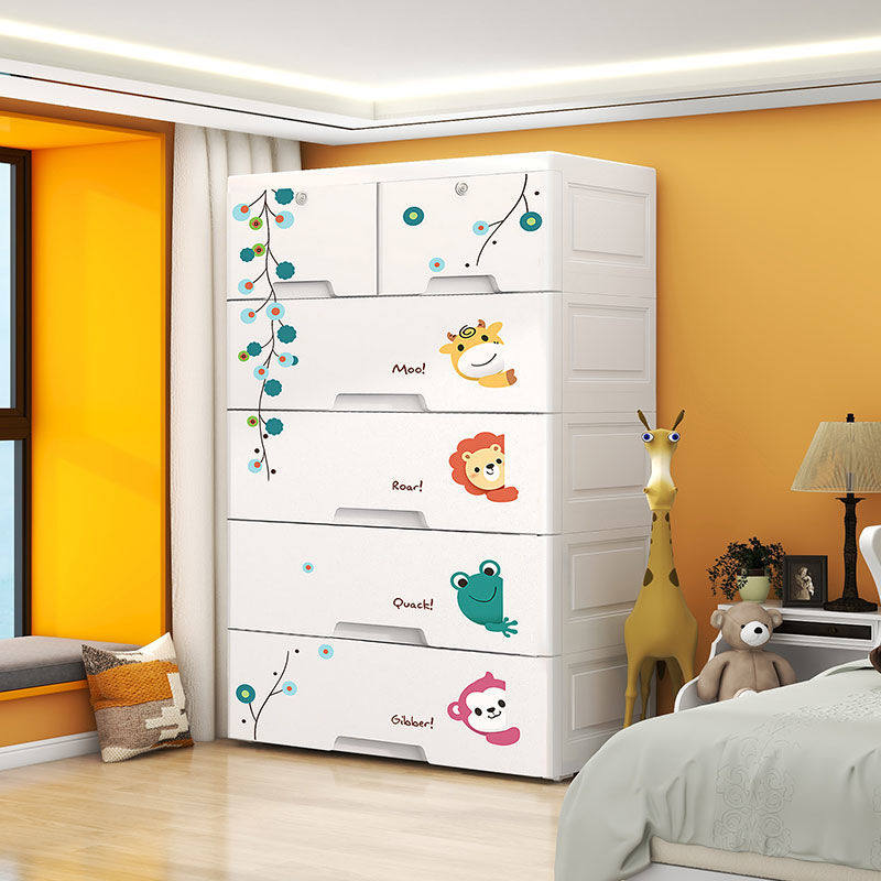 Multi-layer special large collection cabinet drawer plastic toy locker household children's wardrobe thicker bedside cabinet