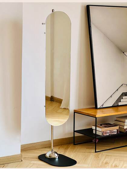 星际极简衣帽架穿衣镜一体挂衣全身镜一体高清镜子小户型卧室门厅