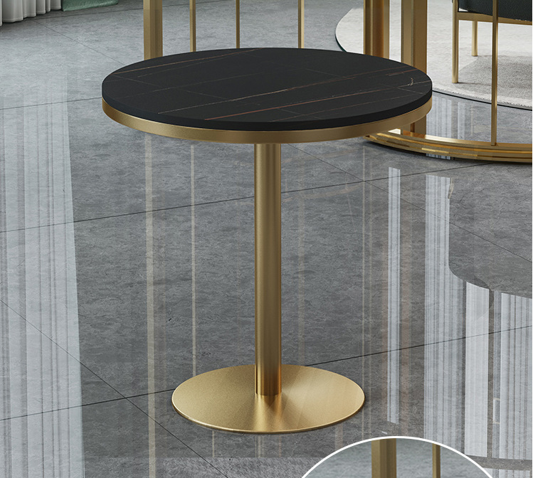 Rock Board Negotiation Table Reception Small Round Table Café Beauty Parlour Guests Talk About Single Table Hotel Sales Office Round Table Dinner Table-Taobao