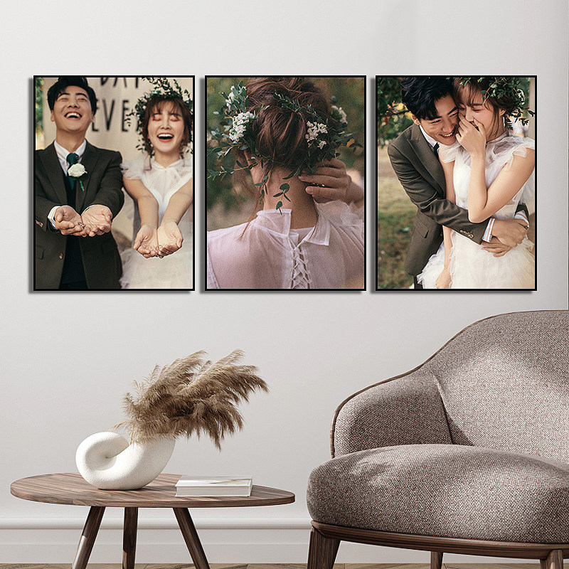 Custom wedding dress photo magnified hanging wall wash photo made into crystal photo frame Full family Foo album headboard wedding photos production-Taobao