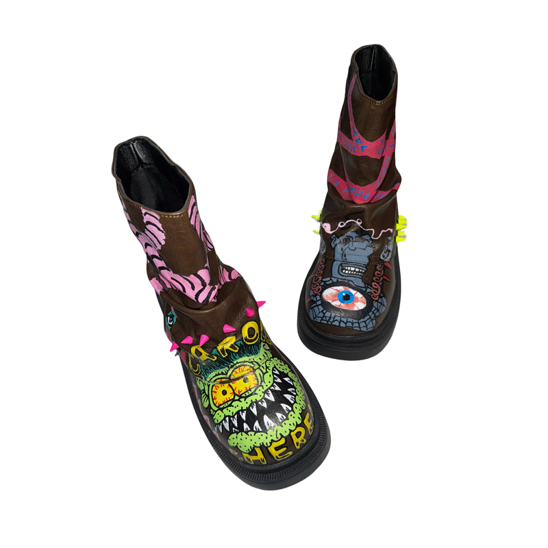 Allow Yourself to Be a Little Naughty Once! Hand-Painted Studded Shoes: a Rebellious Badge for People with a People-Pleasing Personality Allow Yourself to Be a Little Naughty Once! Hand-Painted Studded Shoes: a Rebellious Badge for People with a People-Pleasing Personality