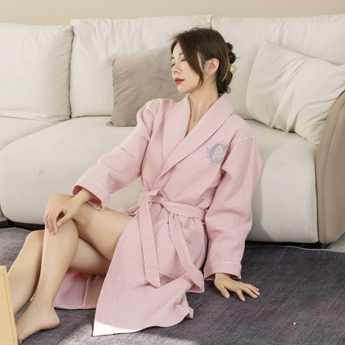 Осенний хлопковый длинный банный халат для влюбленных, делается под заказ