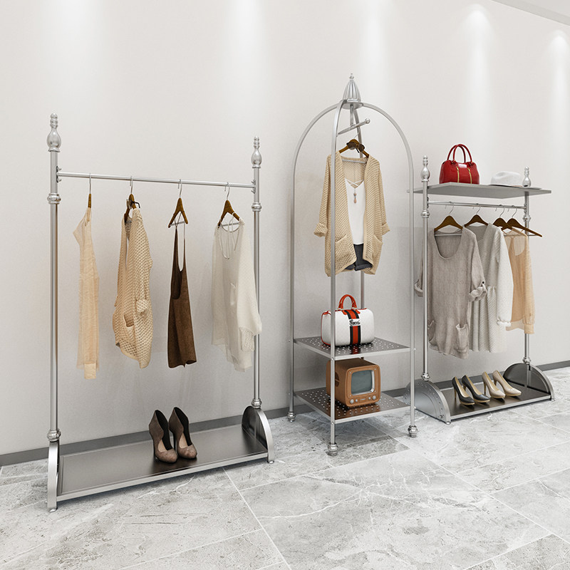 Clothing store hanging clothes display rack Decorative floor-to-ceiling women's clothing store display Nakajima rack combination shelf Selling clothes rack