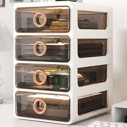 Drawer-Type Transparent Desktop Storage Box A4 File Stationery Storage Rack Dormitory Desk Desk Storage Storage Cabinet
