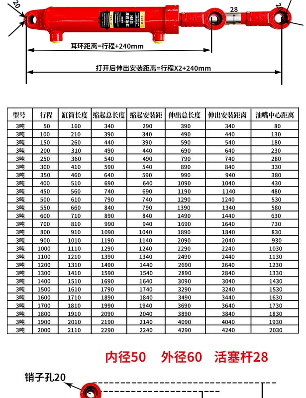 xilanh thủy lực 180 50 bộ sưu tập xi lanh thủy lực hai chiều 2 tấn 3 tấn dầu đôi bông tai đôi chế biến tùy chỉnh máy móc nông nghiệp nhỏ nâng xi lanh thủy lực xilanh thủy lực 100 xi lanh thủy lực parker