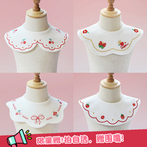 Baby bib female baby saliva towel cotton newborn bib 360 degree rotation not waterproof 3 years old summer thin