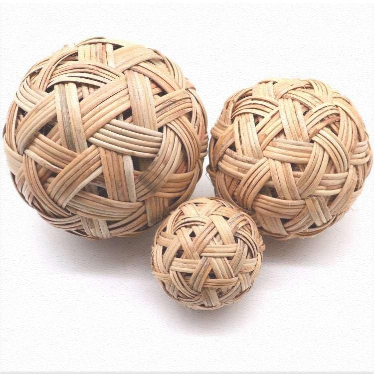 Props Decorative Arts Pines Vine Balls Football Woven Production Crafts Natural Ancient Bow Ball Myanmar Quick And Hand Crafted Bamboo Sawali