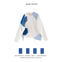 Blank palette) irregular soft glutinous sweater with a little gentleness and gentle retro autumn and a lazy wind