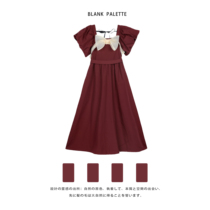 Blank palette) Butterfly knot at large Princess skirt Gentle Bubbly Sleeves Dress Design Sense for a small crowdsummer