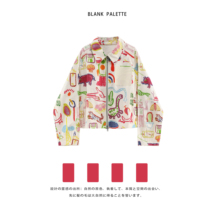 Blank pallette) hand-painted graffiti shorts jacket Dont make blouses Fried Street Jacket Superior Fan Cool Salt