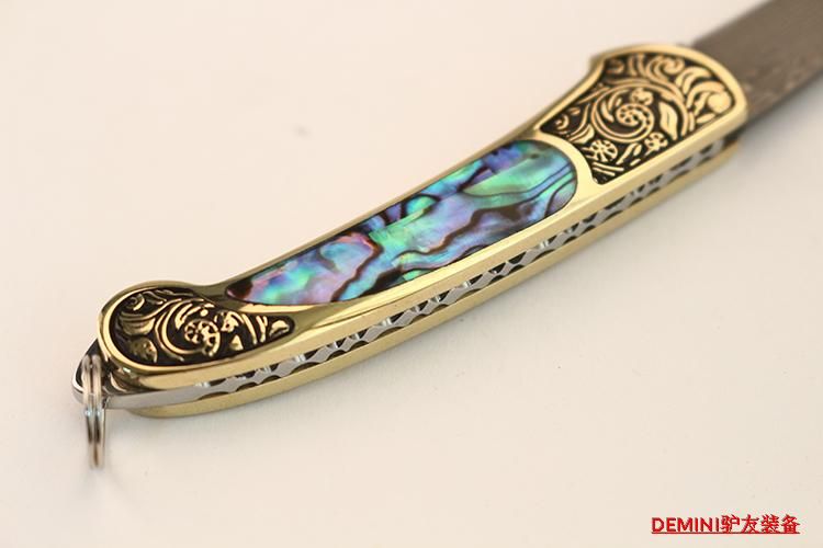 Damascus dao gấp ngoài trời dao thẳng móc chìa khóa dao nhỏ dao gọt trái cây dao nhỏ bỏ túi dao gấp có độ cứng cao - Công cụ Knift / công cụ đa mục đích